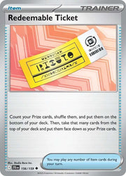 Redeemable Ticket 156/159 · Reverse Holofoil (Journey Together)