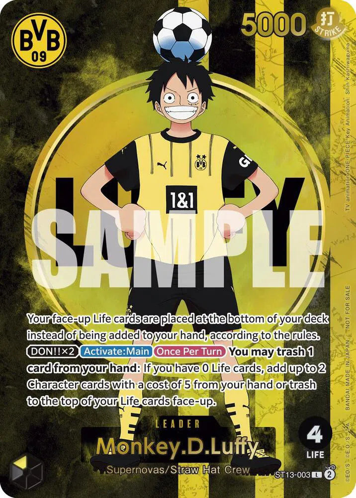Monkey.D.Luffy (BVB x One Piece Campaign) ST13-003 (One Piece Promotion Cards) — PSA 10