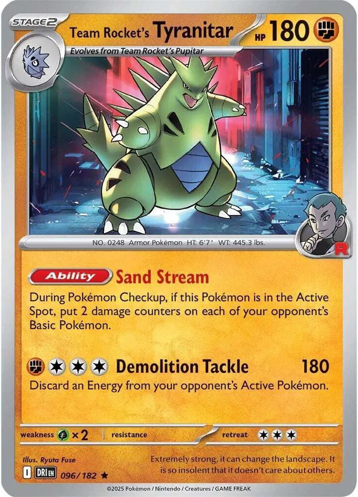 Team Rocket's Tyranitar 096/182 · Reverse Holofoil (Destined Rivals)
