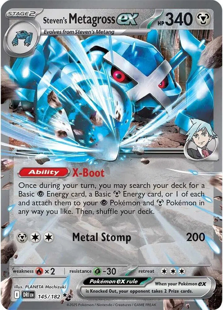 Pokémon Steven's Metagross ex Double Rare 145/182