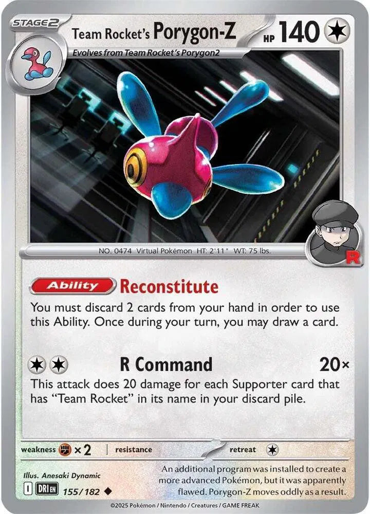 Team Rocket's Porygon-Z 155/182 · Reverse Holofoil (Destined Rivals)