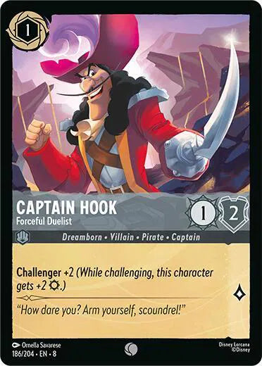 Captain Hook - Forceful Duelist 186/204 · Normal (Reign of Jafar)