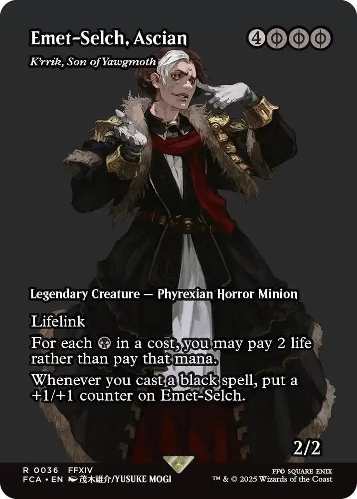 Emet-Selch, Ascian - K'rrik, Son of Yawgmoth (Showcase) 36 · Normal (Universes Beyond: FINAL FANTASY: Through the Ages)