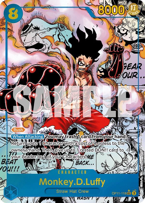 Monkey.D.Luffy (Manga) OP11-118 (A Fist of Divine Speed) — PSA 10