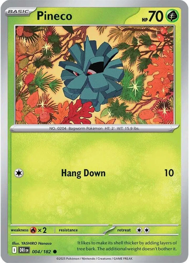Pineco 004/182 · Reverse Holofoil (Destined Rivals)