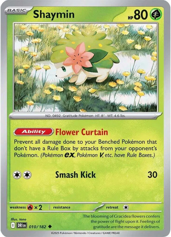 Shaymin 010/182 · Reverse Holofoil (Destined Rivals)