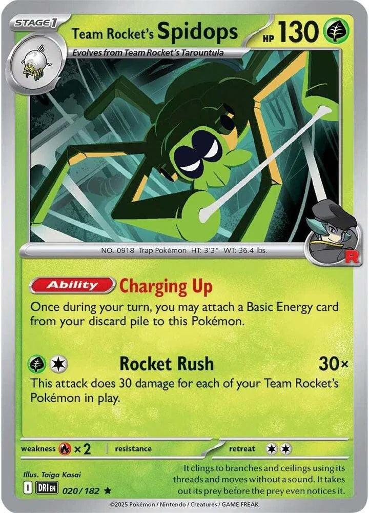 Team Rocket's Spidops 020/182 · Reverse Holofoil (Destined Rivals)