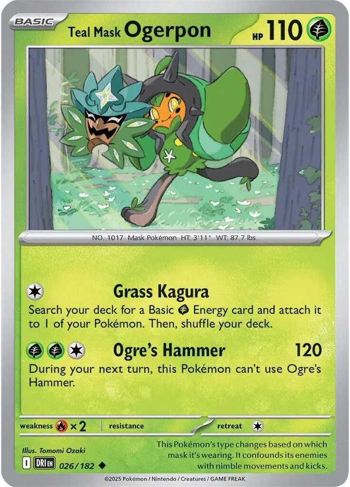 Teal Mask Ogerpon 026/182 · Reverse Holofoil (Destined Rivals)
