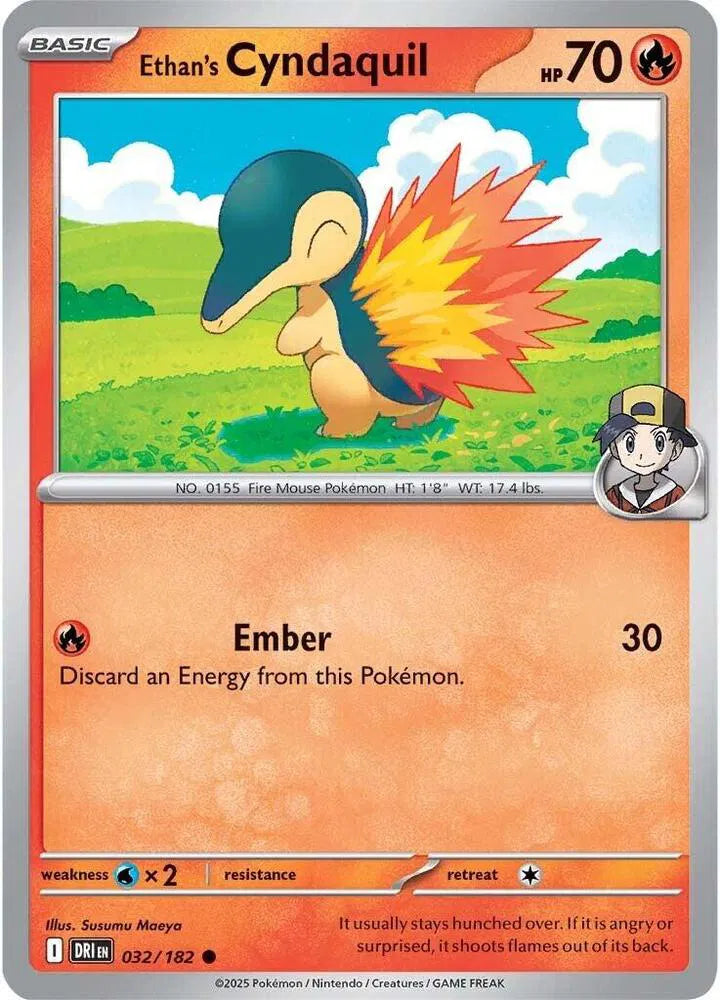 Ethan's Cyndaquil 032/182 · Reverse Holofoil (Destined Rivals)