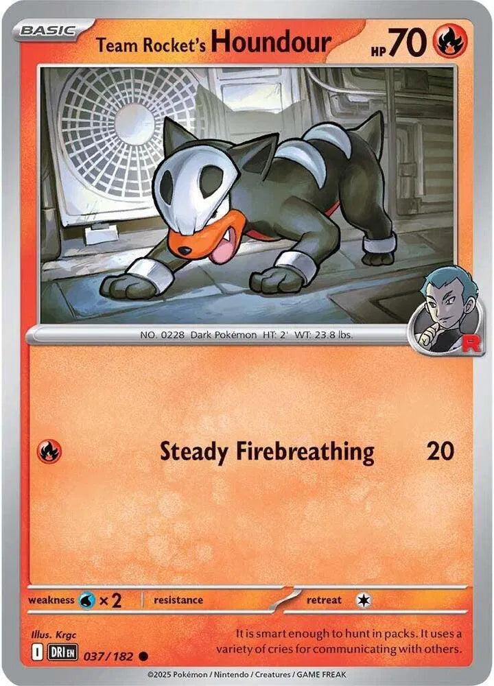 Team Rocket's Houndour 037/182 Reverse Holo (Destined Rivals)