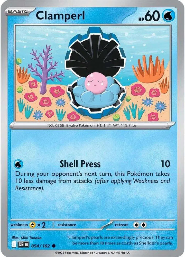 Clamperl 054/182 · Reverse Holofoil (Destined Rivals)