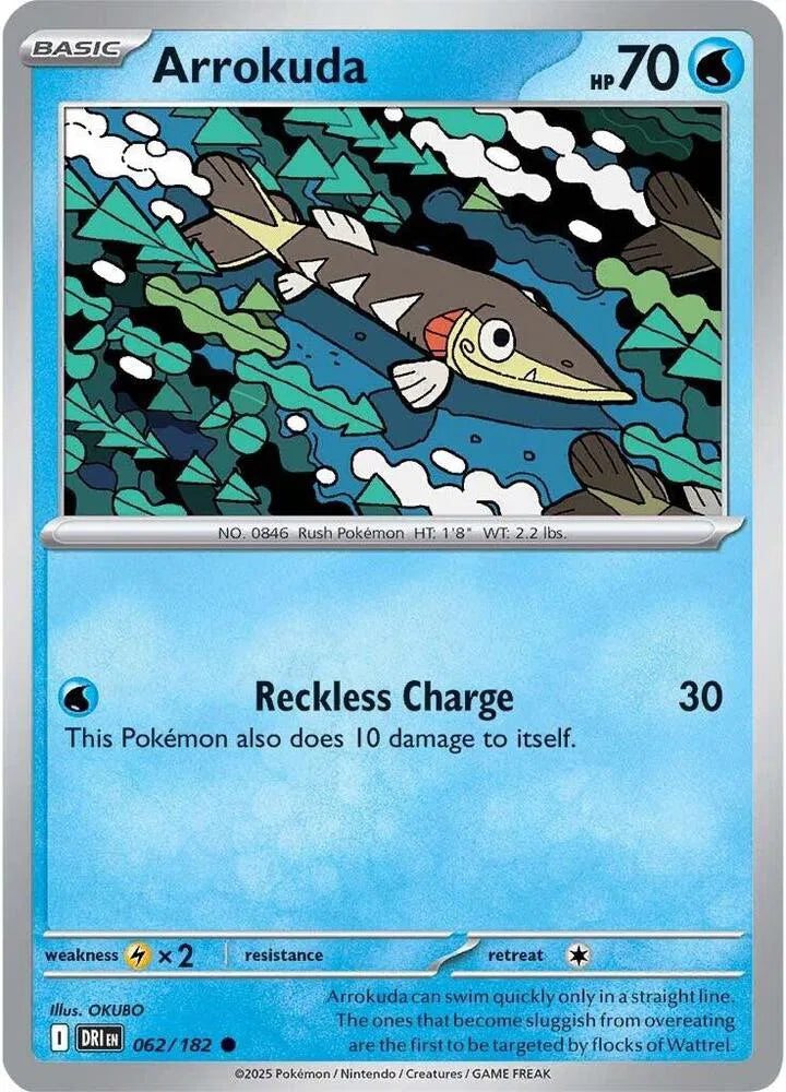 Arrokuda 062/182 · Reverse Holofoil (Destined Rivals)