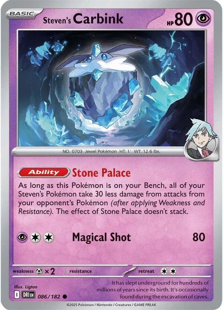 Steven's Carbink 086/182 · Reverse Holofoil (Destined Rivals)