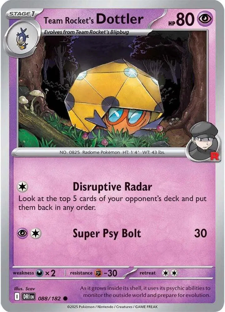 Team Rocket's Dottler 088/182 · Reverse Holofoil (Destined Rivals)