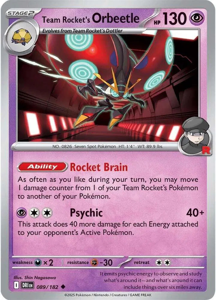 Team Rocket's Orbeetle - 089/182 - Reverse Holo