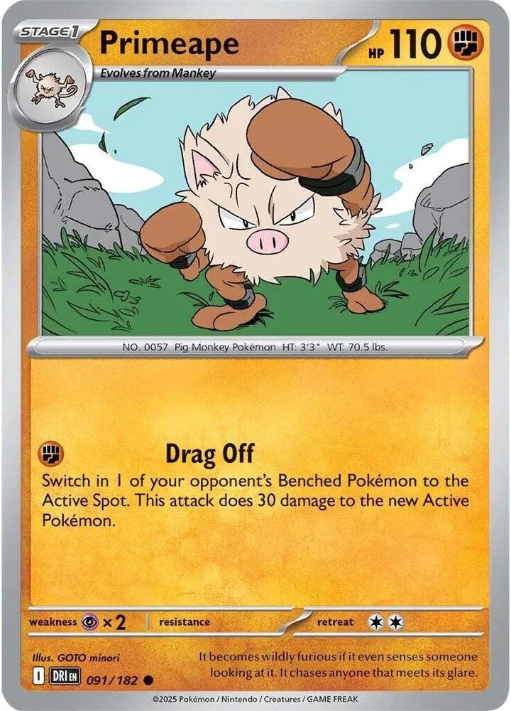 Primeape 091/182 · Reverse Holofoil (Destined Rivals)