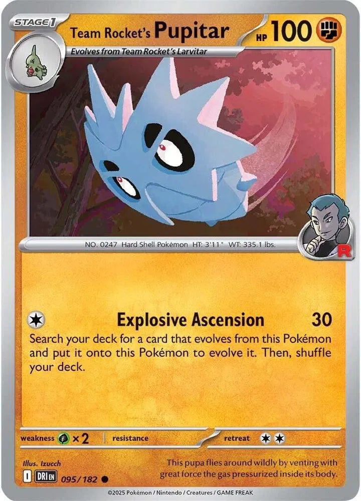 Team Rocket's Pupitar 095/182 Reverse Holo (Destined Rivals)