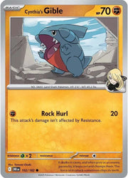 Cynthia's Gible 102/182 · Reverse Holofoil (Destined Rivals)