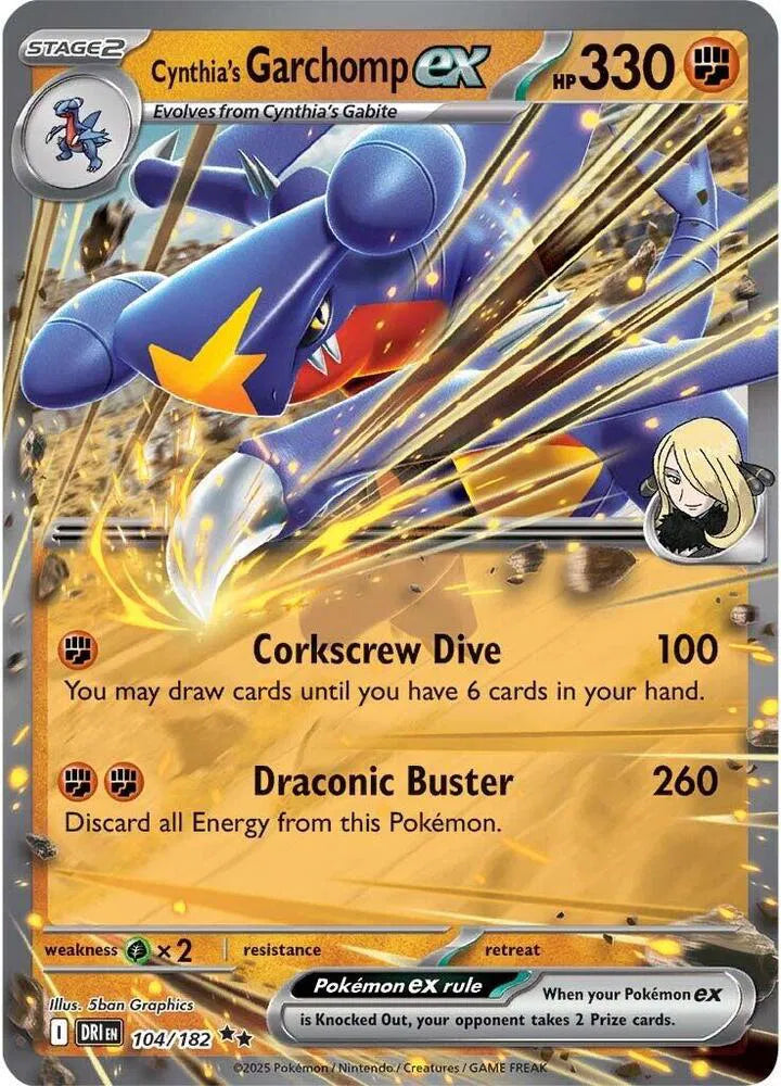Cynthia's Garchomp ex 104/182 (Destined Rivals)