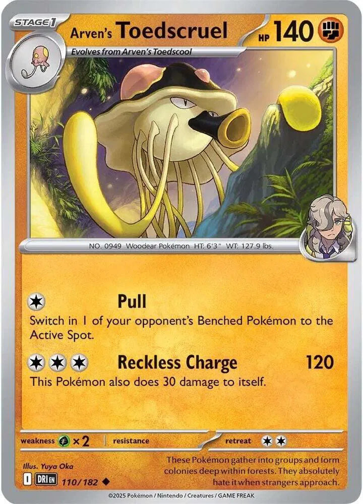 Arven's Toedscruel 110/182 · Reverse Holofoil (Destined Rivals)