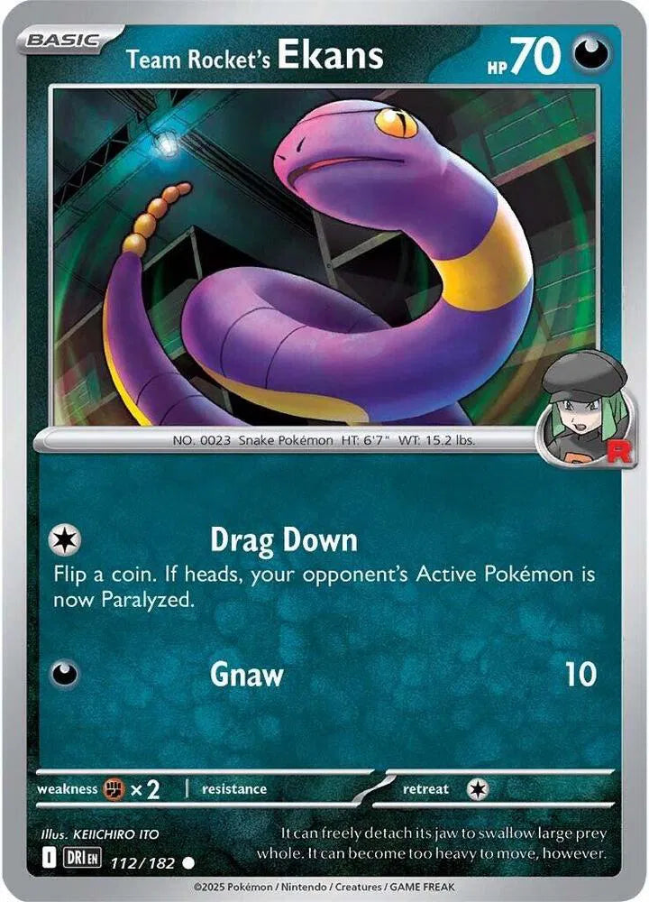 Team Rocket's Ekans 112/182 · Reverse Holofoil (Destined Rivals)
