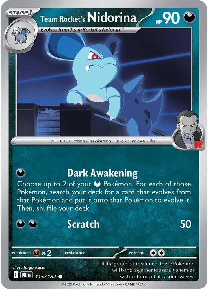 Team Rocket's Nidorina 115/182 · Reverse Holofoil (Destined Rivals)