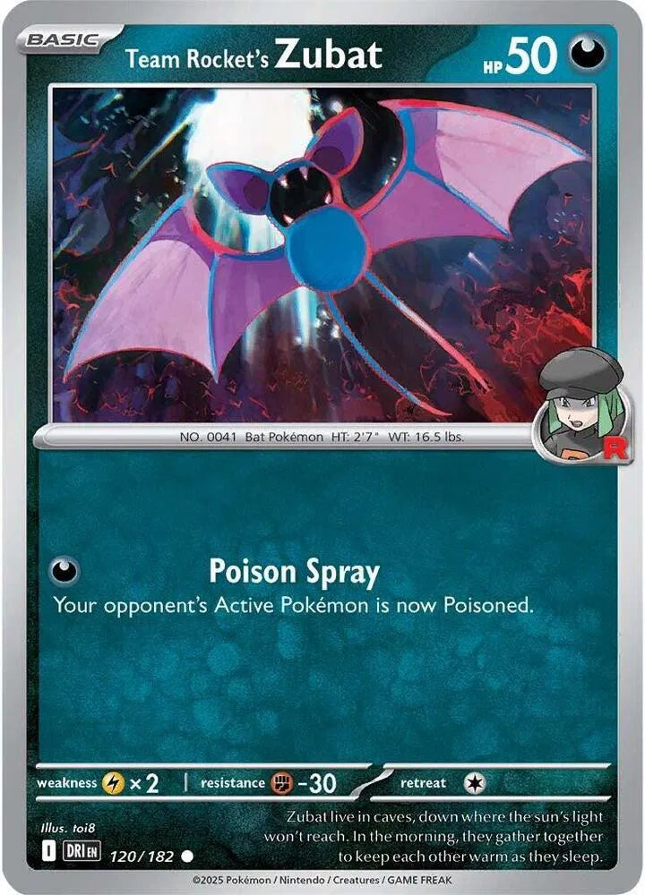 Team Rocket's Zubat 120/182 · Reverse Holofoil (Destined Rivals)