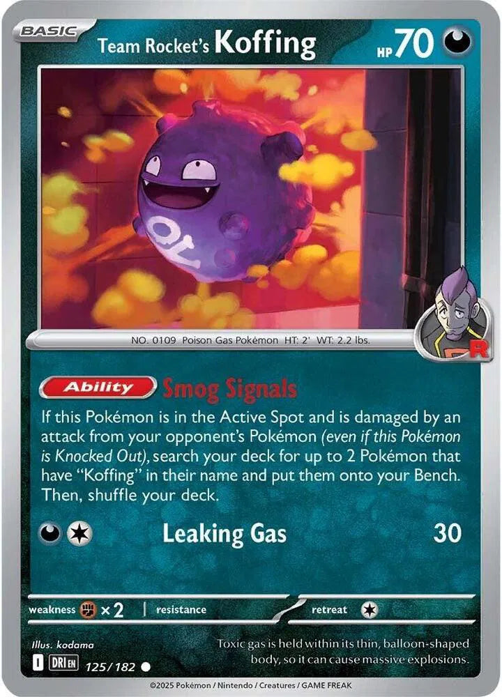 Team Rocket's Koffing 125/182 · Reverse Holofoil (Destined Rivals)