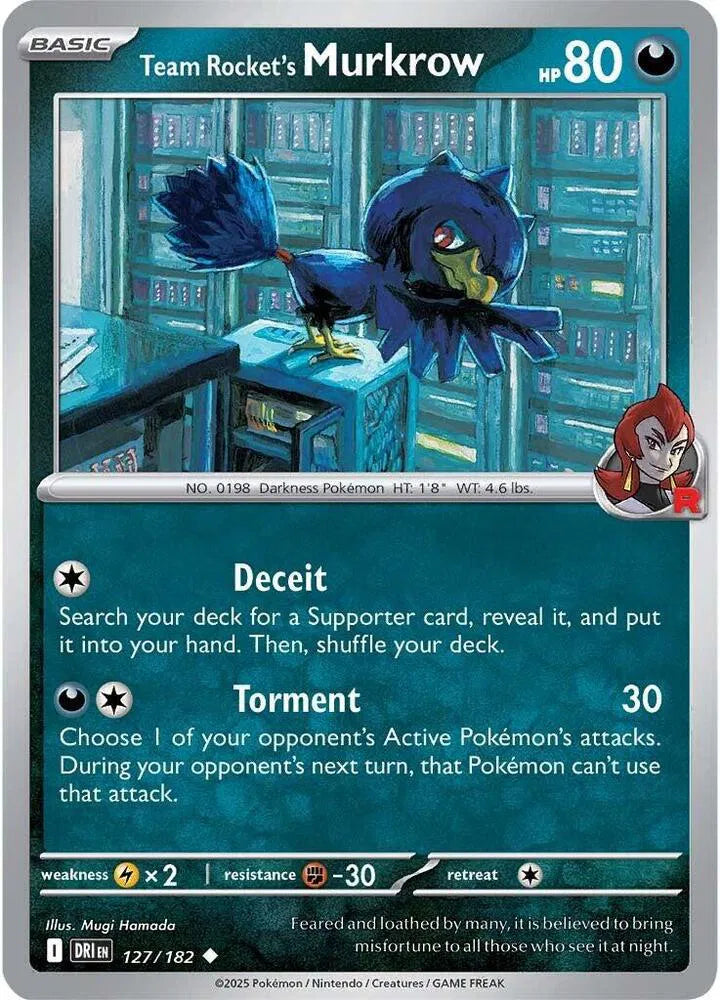 Team Rocket's Murkrow 127/182 · Reverse Holofoil (Destined Rivals)