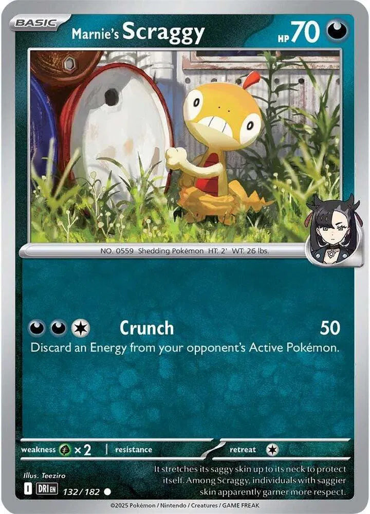 Marnie's Scraggy 132/182 · Reverse Holofoil (Destined Rivals)