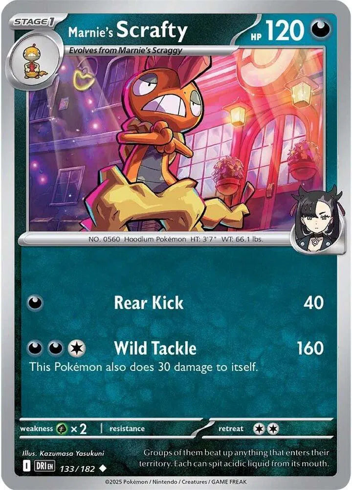 Marnie's Scrafty 133/182 · Reverse Holofoil (Destined Rivals)