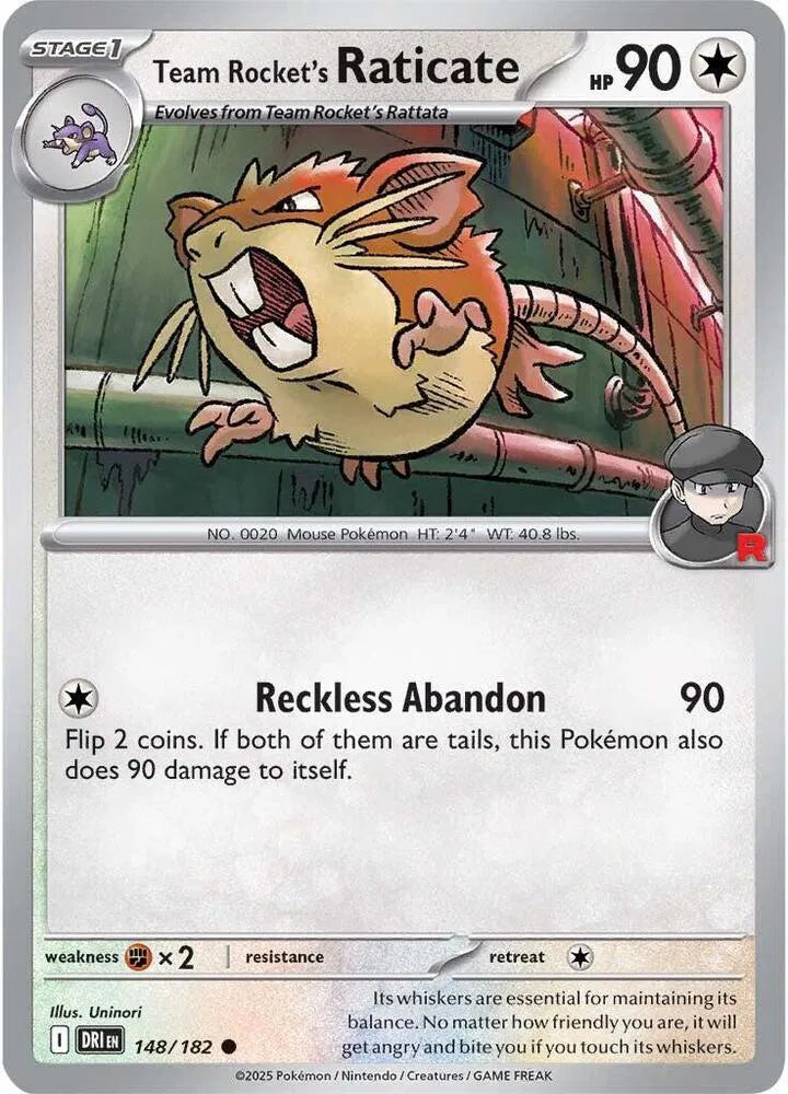 Team Rocket's Raticate 148/182 Reverse Holo (Destined Rivals)