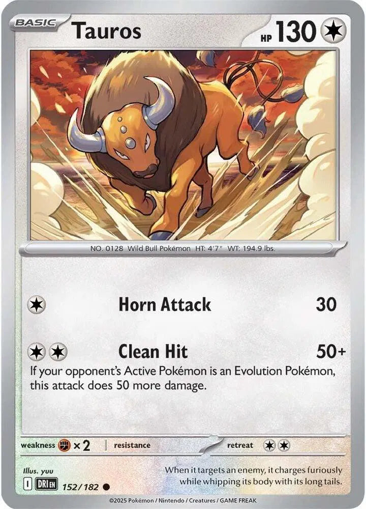 Tauros 152/182 · Reverse Holofoil (Destined Rivals)