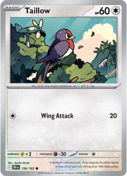 Taillow 156/182 · Reverse Holofoil (Destined Rivals)