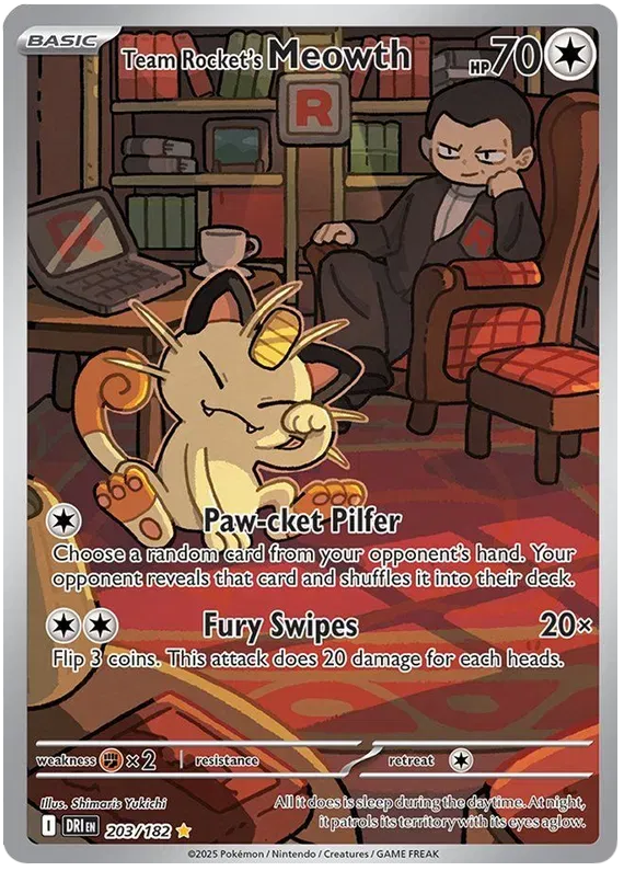 Destined Rivals Team Rocket's Meowth 203/182