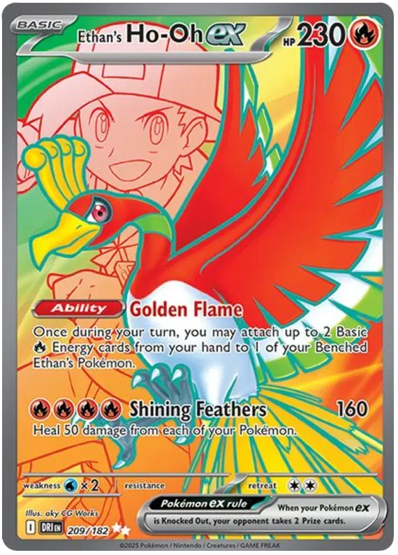 Pokemon Ethan's Ho-oh ex Ultra Rare 209/182
