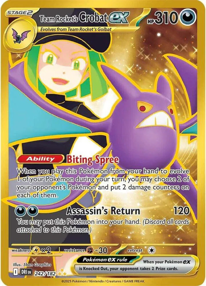 Team Rocket's Crobat Ex #242 Pokemon Destined Rivals