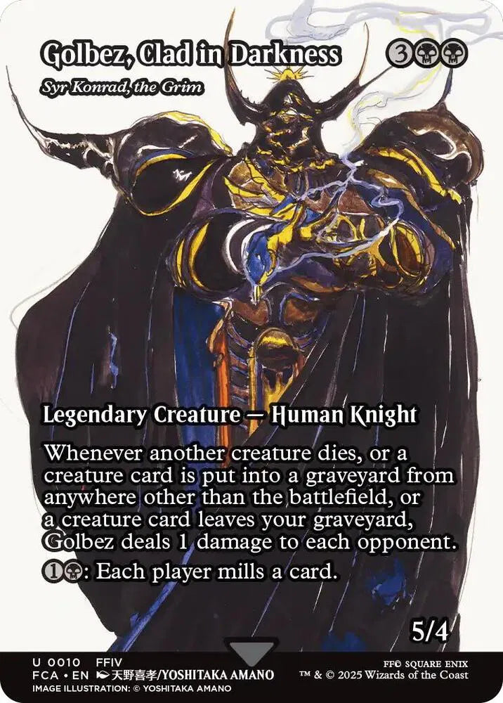 Golbez, Clad in Darkness - Syr Konrad, the Grim (Showcase) 10 · Foil (Universes Beyond: FINAL FANTASY: Through the Ages) — PSA 9