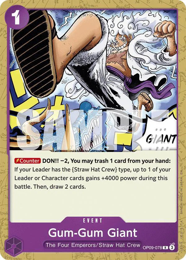Gum-Gum Giant (Reprint) OP09-078 (Starter Deck 26: PURPLE/BLACK Monkey.D.Luffy)