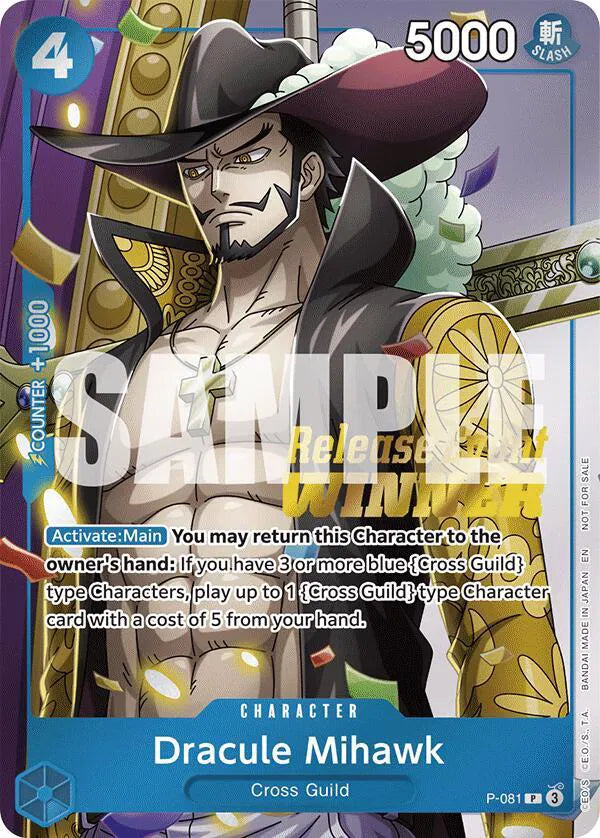 Dracule Mihawk (OP11 Release Event Winner) P-081 (One Piece Promotion Cards)