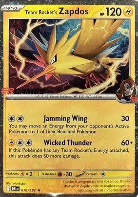 Team Rocket's Zapdos (EB Games Exclusive) 070/182 (Miscellaneous Cards & Products)