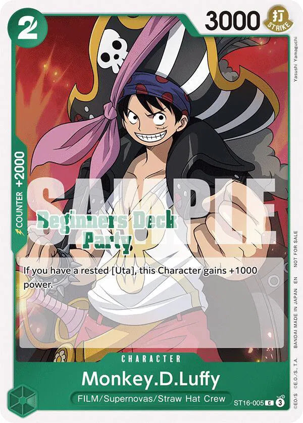 Monkey.D.Luffy (Beginners Deck Party [ST-23] - [ST-28] Participation Pack) ST16-005 (One Piece Promotion Cards)