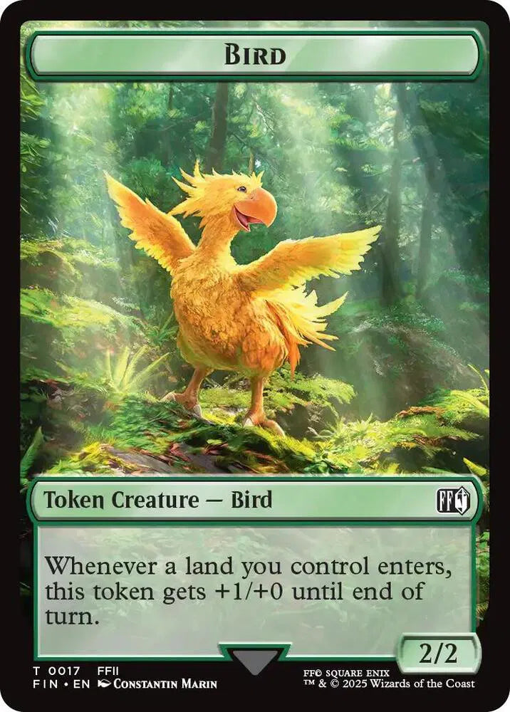 Bird (0017) // Wizard (0015) Double-Sided Token 17 // 15 · Normal (Universes Beyond: FINAL FANTASY)