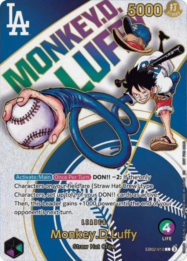 Monkey.D.Luffy (010) (Dodgers x ONE PIECE) EB02-010 (One Piece Promotion Cards) — TAG 10