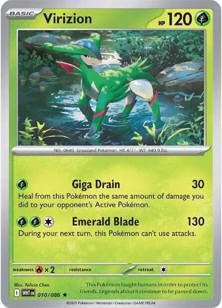 Virizion 010/086 · Reverse Holofoil (White Flare)