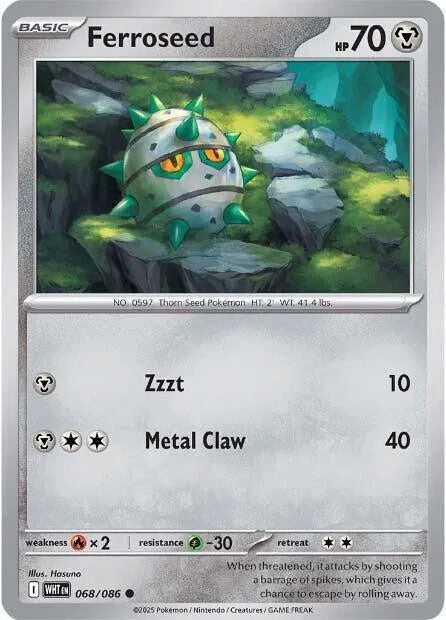 Ferroseed 068/086 · Reverse Holofoil (White Flare)