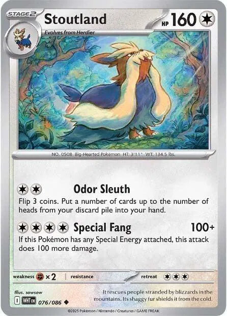 Stoutland 076/086 · Normal (White Flare)