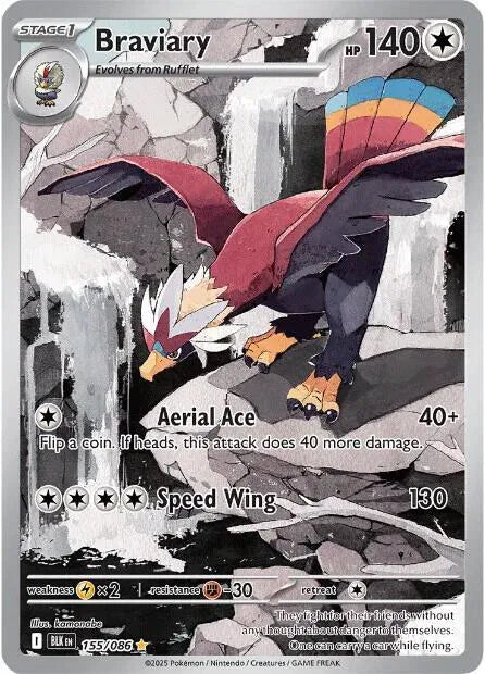 Braviary Black Bolt Illustration Rare 155/086