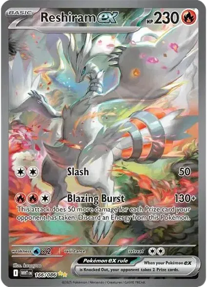 Reshiram ex 166/086 (White Flare) — PSA 10