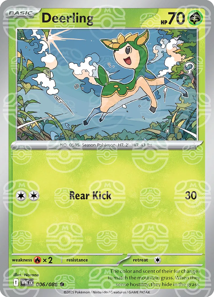 Deerling (Master Ball Pattern) 006/086 · Holofoil (White Flare)